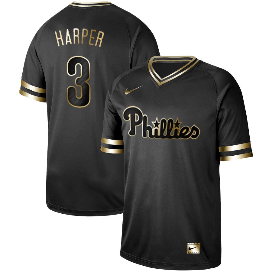 Men Philadelphia Phillies #3 Harper Nike Black Gold MLB Jerseys->houston astros->MLB Jersey
